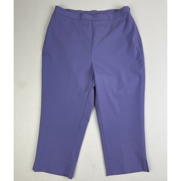 Ralph Ralph Lauren Cropped Straight Lavender Pants Nylon Comfort Women’s 8 EUC - Picture 2 of 8